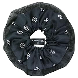 Scrunchie in seta Chanel nero