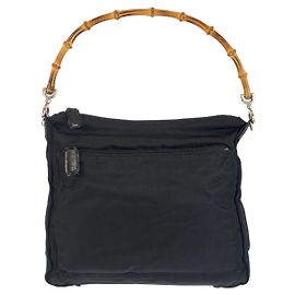 Gucci Bamboo Nylon Handtasche Schwarz