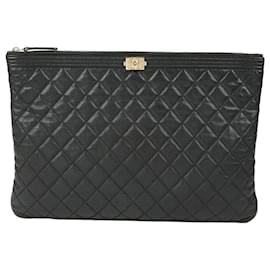 Chanel Caviar Boy Large Clutch