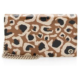 Portafoglio Gucci Leather Leopard Betty On Chain