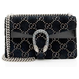 Borsa a tracolla Gucci GG Velvet Crystal Dionysus Medium E/W