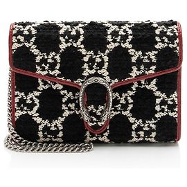 Portefeuille Dionysus à chaîne en tweed GG Gucci