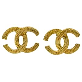 Orecchini Chanel Vintage Logo CC Dorati a Clip