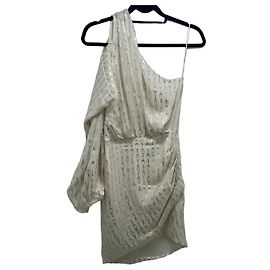 Autre Marque Vestido asimétrico Simona Corsellini estampado de cadena seda
