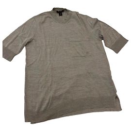 Camiseta Louis Vuitton gris de seda y algodón