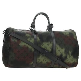LOUIS VUITTON Monogram Camouflage Keepall Bandouliere 50 M56416 LV Auth 185301SM