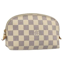 LOUIS VUITTON Damier Azur Pochette Cosmetic PM Bolso N60024 LV Auth 185747