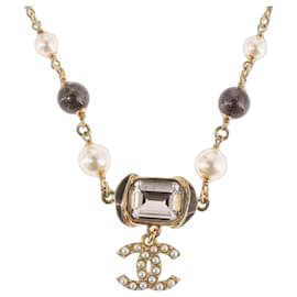 Collana CHANEL metallo Gold CC Auth 185852M - Chanel