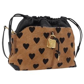 BURBERRY Schultertasche aus Harako-Leder Braun Gold Authentisch 187618A