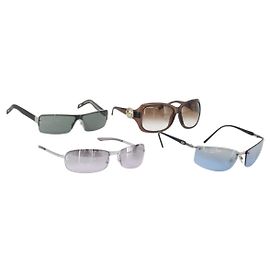 Christian Dior Gucci Burberry Sunglasses Plastic Metal 4 Set Brown Auth bs35484