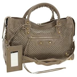 BALENCIAGA Bolso The City de piel 2way Beige Gold 115748 Auth 185344M - Balenciaga