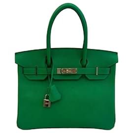 Borsa Hermès Birkin 30 Pelle Togo Verde Bambou