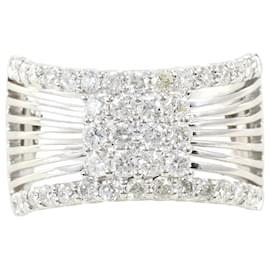 Autre Marque Anello a fascia in platino PT900 con diamante