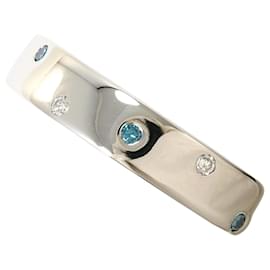 Platinring mit blauen Diamanten - Autre Marque