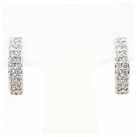 Autre Marque Orecchini a cerchio in oro bianco 18K e diamanti