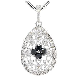 Autre Marque Collana in oro bianco 18K con diamanti neri