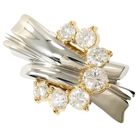 Platin- und 18K Gelbgold-Ring mit Diamant - Autre Marque