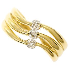 Autre Marque Bague anneau en or jaune 18K avec diamant