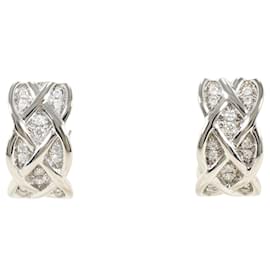Orecchini a cerchio in oro bianco 18K e diamanti - Autre Marque