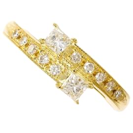 Autre Marque 18K Gelbgold-Ring mit Diamant