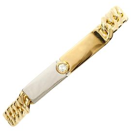 Autre Marque Bracciale charm in platino PT900 e oro giallo 18K con diamante