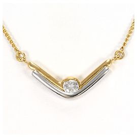 Autre Marque Collier en or jaune 18K et platine avec diamant