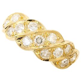 Autre Marque 18K Gelbgold-Ring mit Diamant