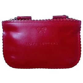 Anya Hindmarch Love Letters Leder-Pochette Rot