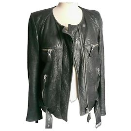 Isabel Marant Bubble Lederjacke aus Lammleder schwarz T36