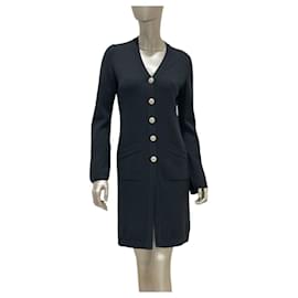 Chanel Langer Cardigan aus schwarzem Kaschmir - FR36 Gebraucht