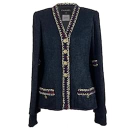 Chanel Paris / Shanghai Tweed-Jacke Schwarz