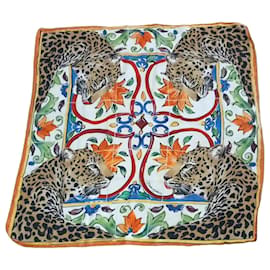 Foulard in seta Dolce & Gabbana Leopardo e Maiolica