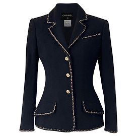 Chaqueta Chanel Paris / Venecia Cruise Collection de tweed negro