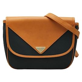 Saint Laurent Schultertasche aus braunem und marineblauem Leder