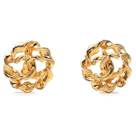 Chanel Coco Mark runde Clip-Ohrringe in Gold