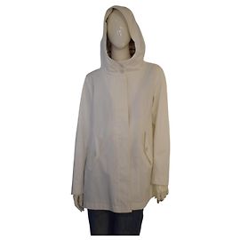 Herno Officina Tessile Hooded Cotton Trench Coat - Off White