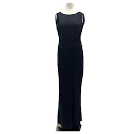 Chanel Langes Kleid marineblau