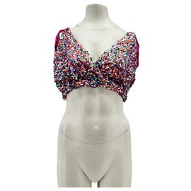 Free People Top rosa con paillettes