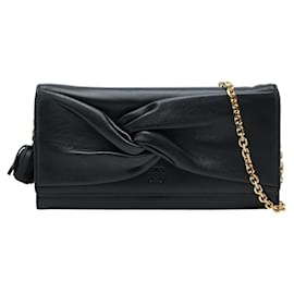 Portafoglio lungo Anagram in pelle nera Loewe