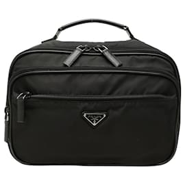 Beauty case con placca logo Triangle Prada