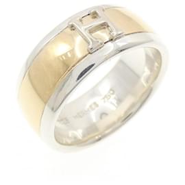 Anillo Hermès Zas de Plata y Oro Amarillo