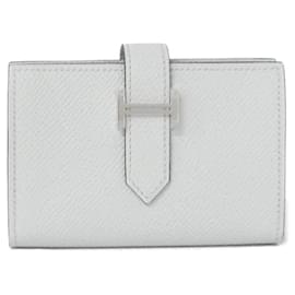 Hermès Bearn Mini Wallet aus grauem Epsom-Leder