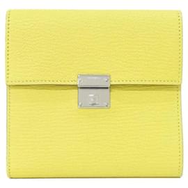 Cartera tríptico de piel de cabra Hermes Lime - Hermès