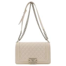 Borsa a tracolla Chanel Boy Chanel bianca