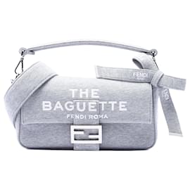 Bolso bandolera Fendi Gray Marc Jacobs Medium Jersey Logo Baguette