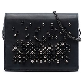 Portafoglio con catena in pelle nera borchiata Bottega Veneta