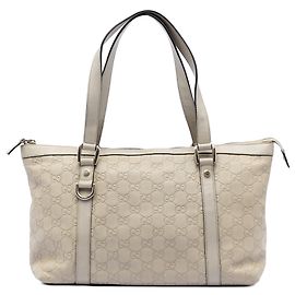 Gucci White Guccissima Abbey D Ring Tote