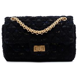 Chanel Black Quilted Tweed Reissue 2.55 Single Flap 224