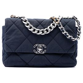 Chanel Blue Large Canvas 19 Flap