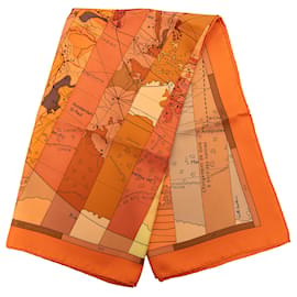 Hermès Seidentuch Orange Le Monde Est Vaste 90